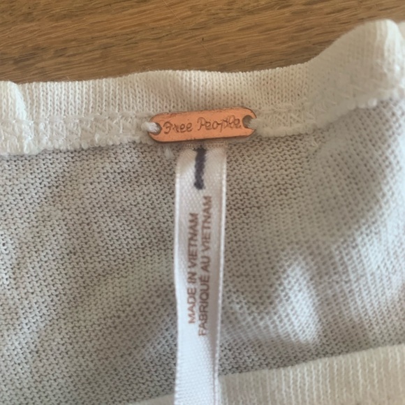 Free People Picking Petals Floral Balloon Sleeve Ivory Yellow Women’s L NWOT - Picture 6 of 13